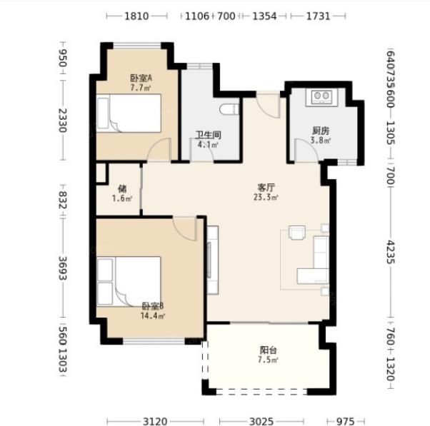 81平户型图