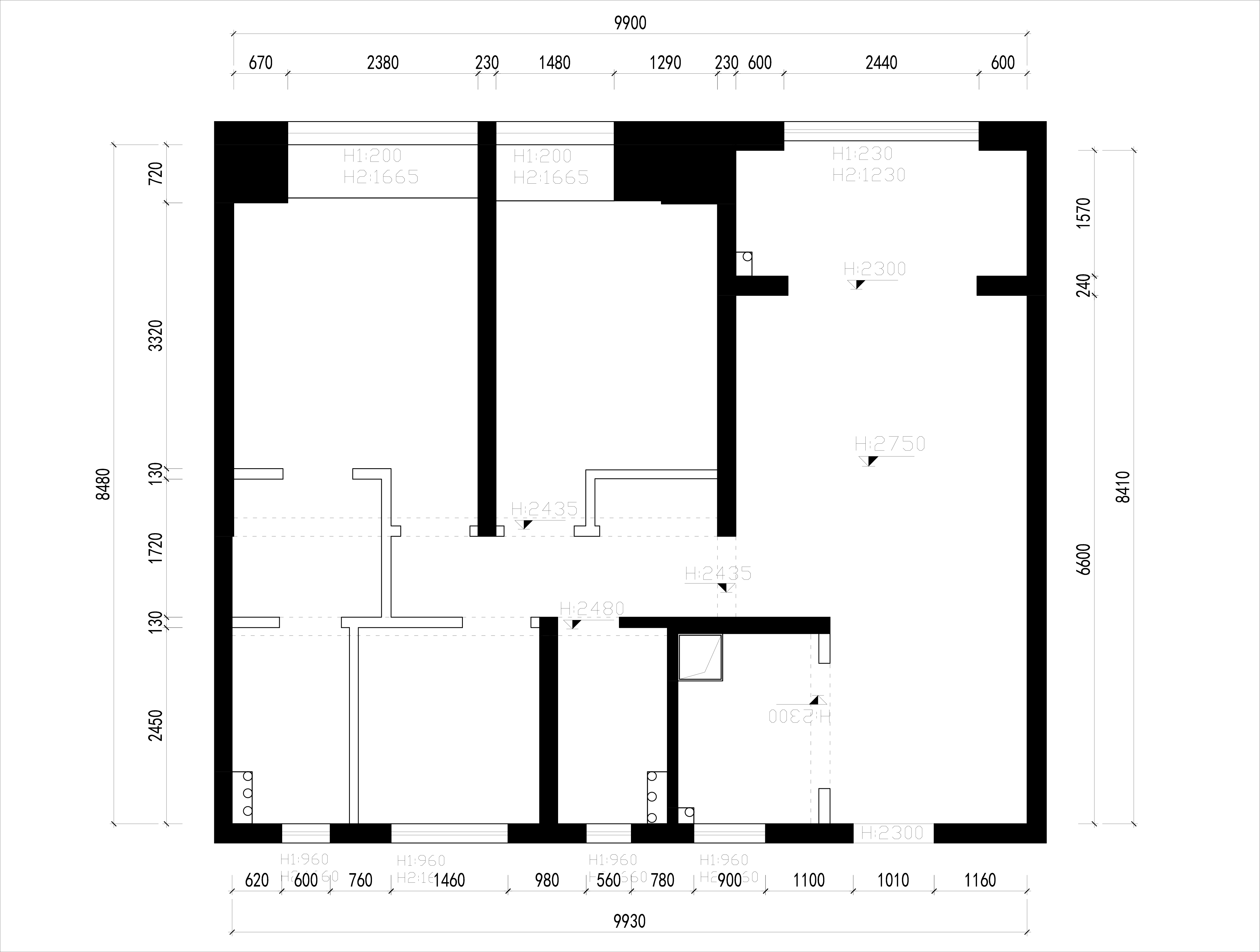 90平户型图