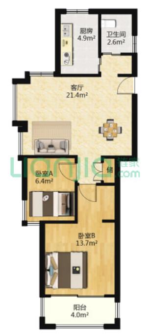 74平户型图