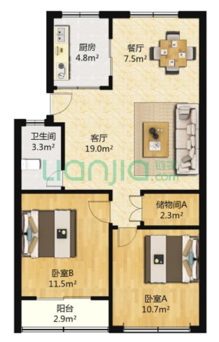 76平户型图
